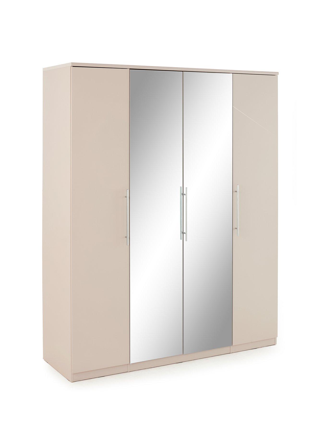 Image 3 of 7 of Very Home Prague 4 Door Wardrobe With Mirror