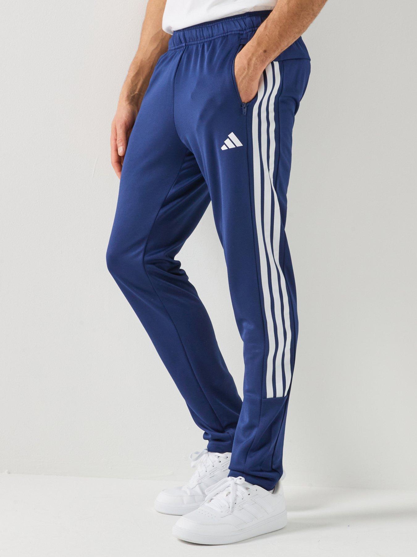 adidas Mens Training Workout Essentials 3-Stripe Pant - Blue
