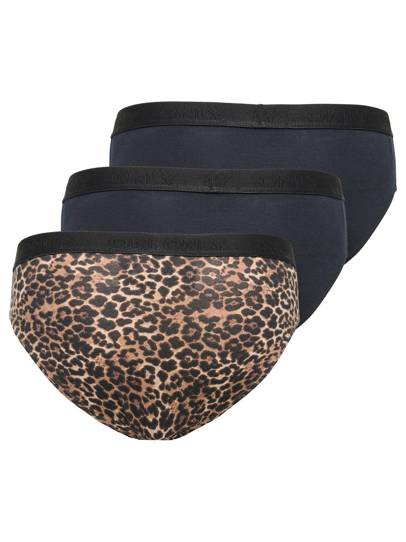 Image 2 of 2 of Only Kids Girls 3 Pack Leopard Print Briefs - Multi