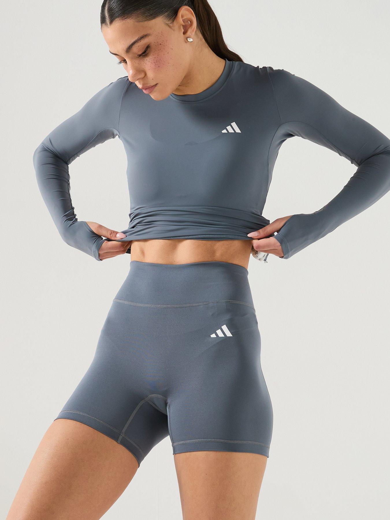 Image 4 of 6 of adidas Womens Training Workout Essentials Plus Tights (1/2) - Grey