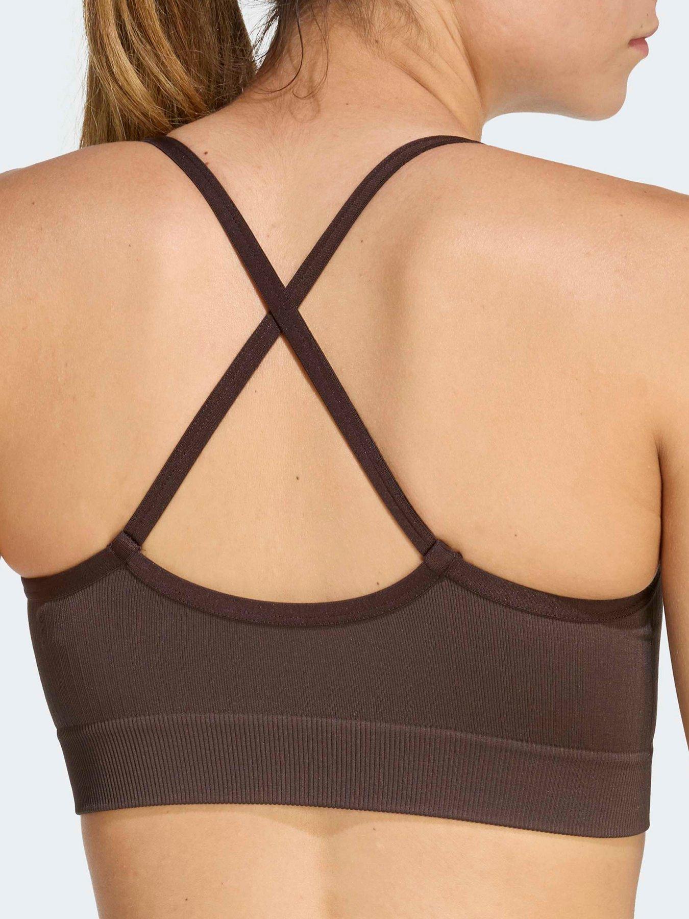  image of adidas-womens-training-workout-essentials-light-support-bra-brown