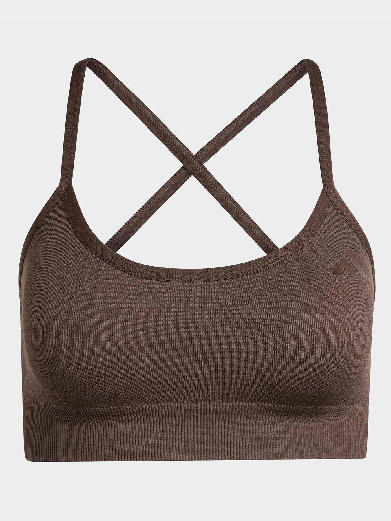  image of adidas-womens-training-workout-essentials-light-support-bra-brown