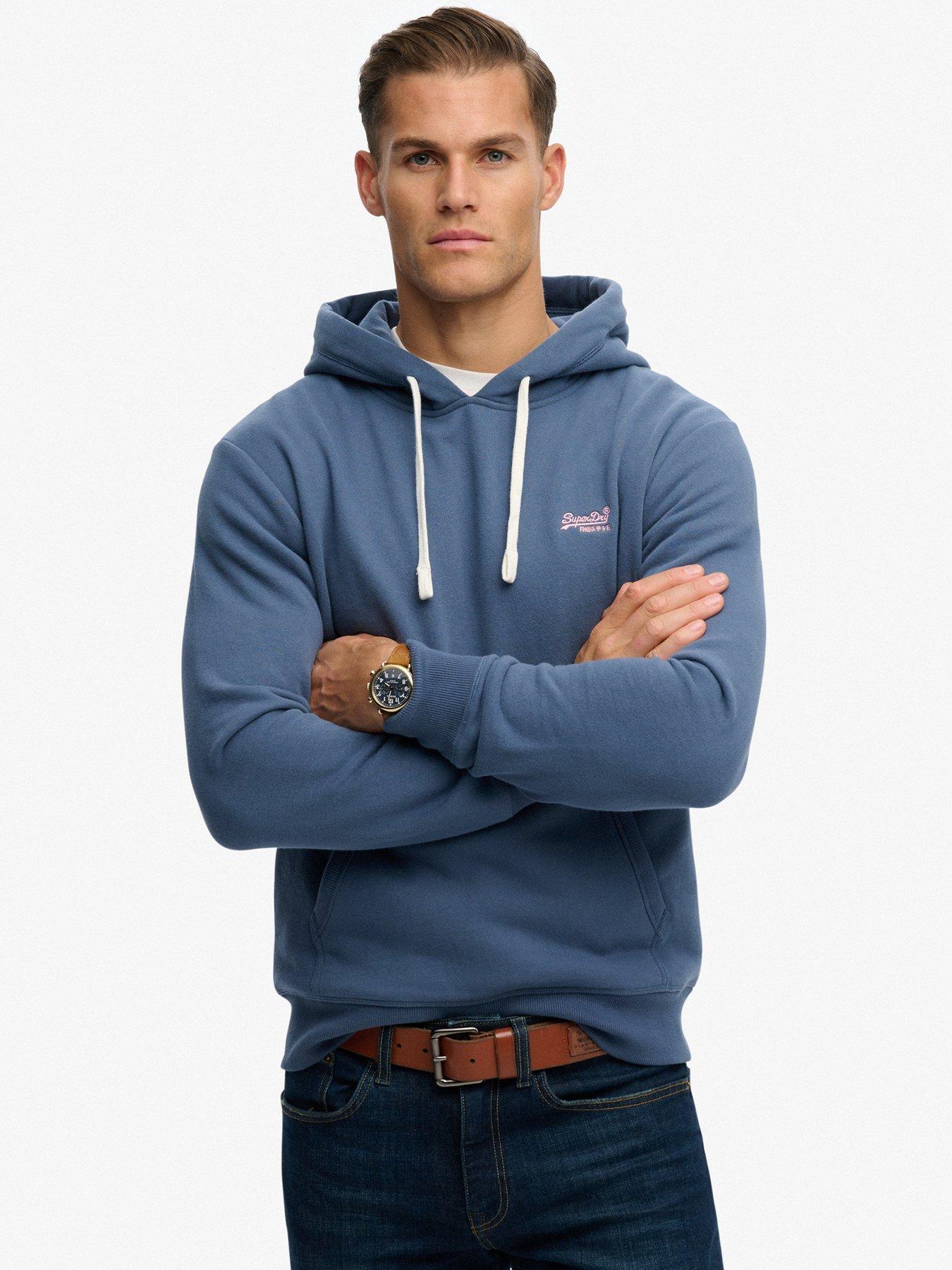  image of superdry-essential-logo-classic-hoodie-blue