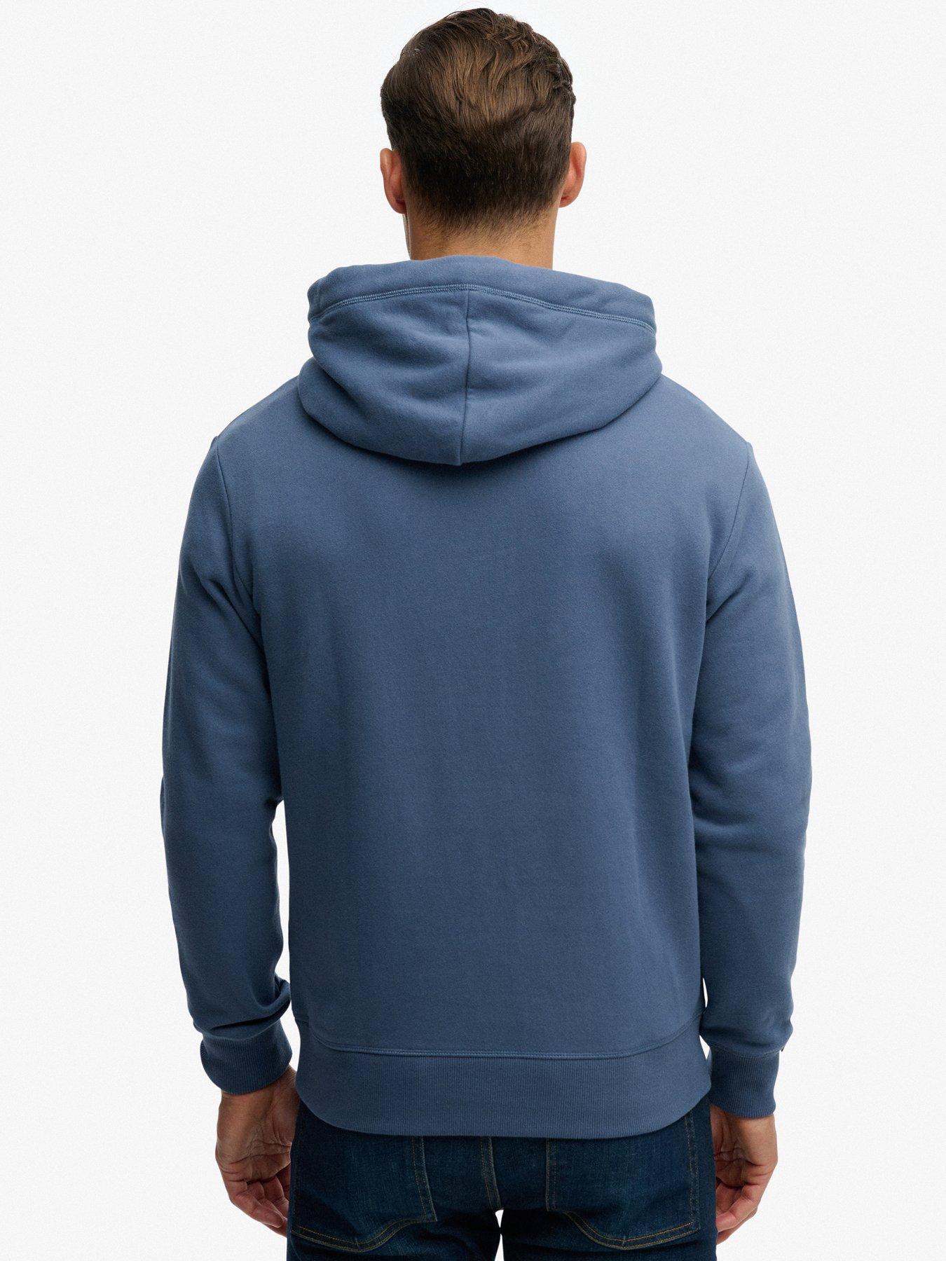  image of superdry-essential-logo-classic-hoodie-blue