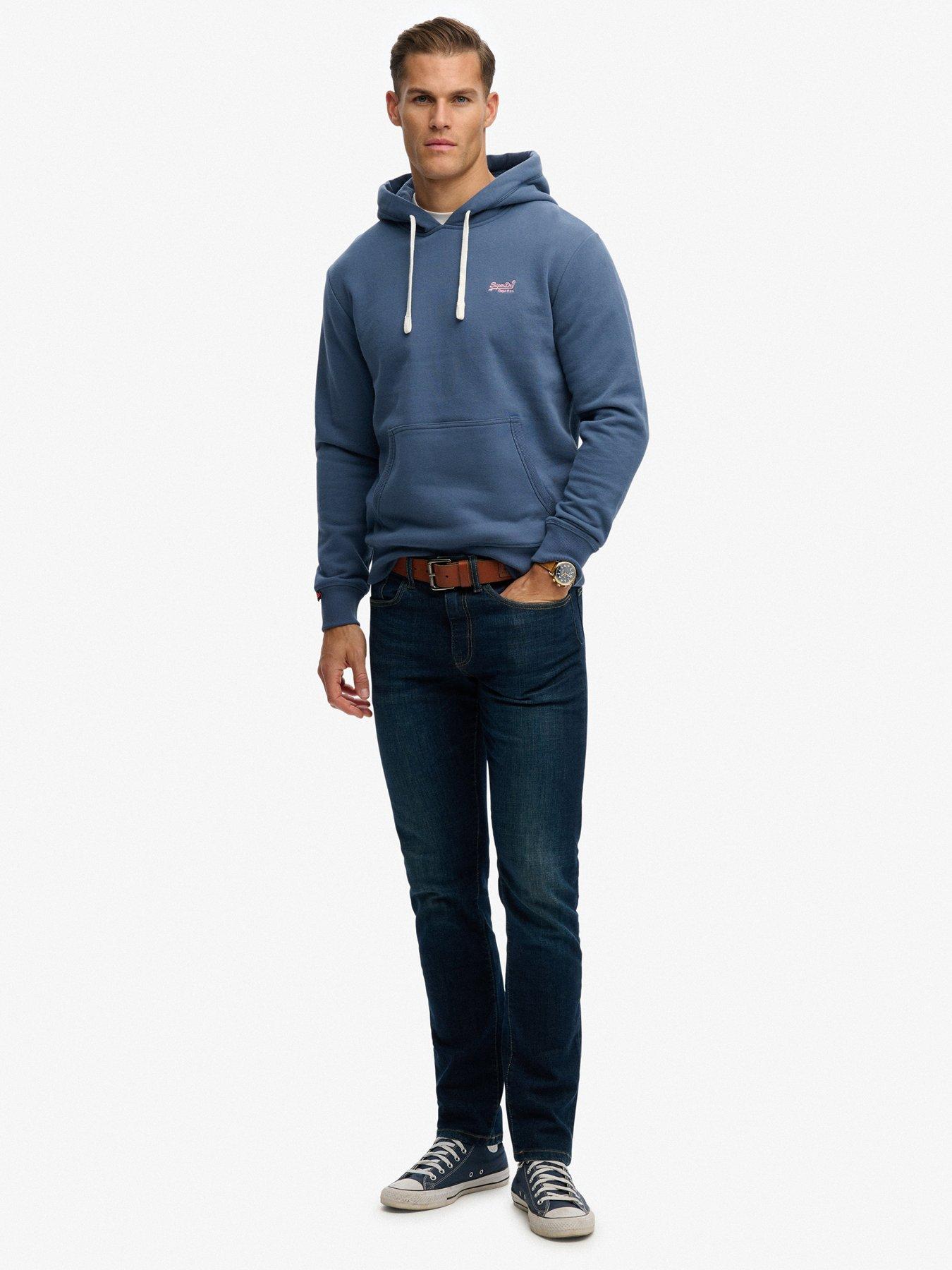  image of superdry-essential-logo-classic-hoodie-blue
