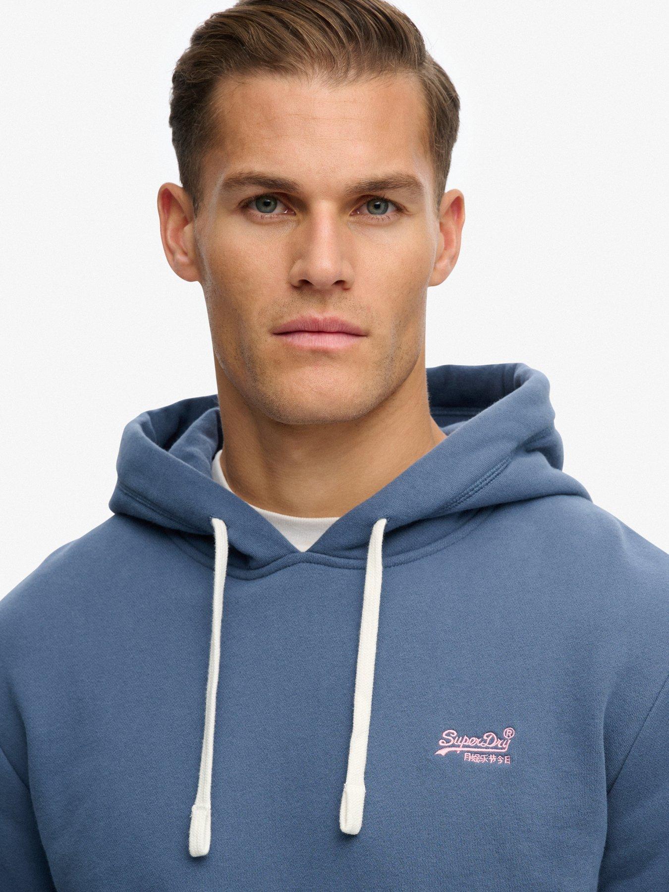  image of superdry-essential-logo-classic-hoodie-blue