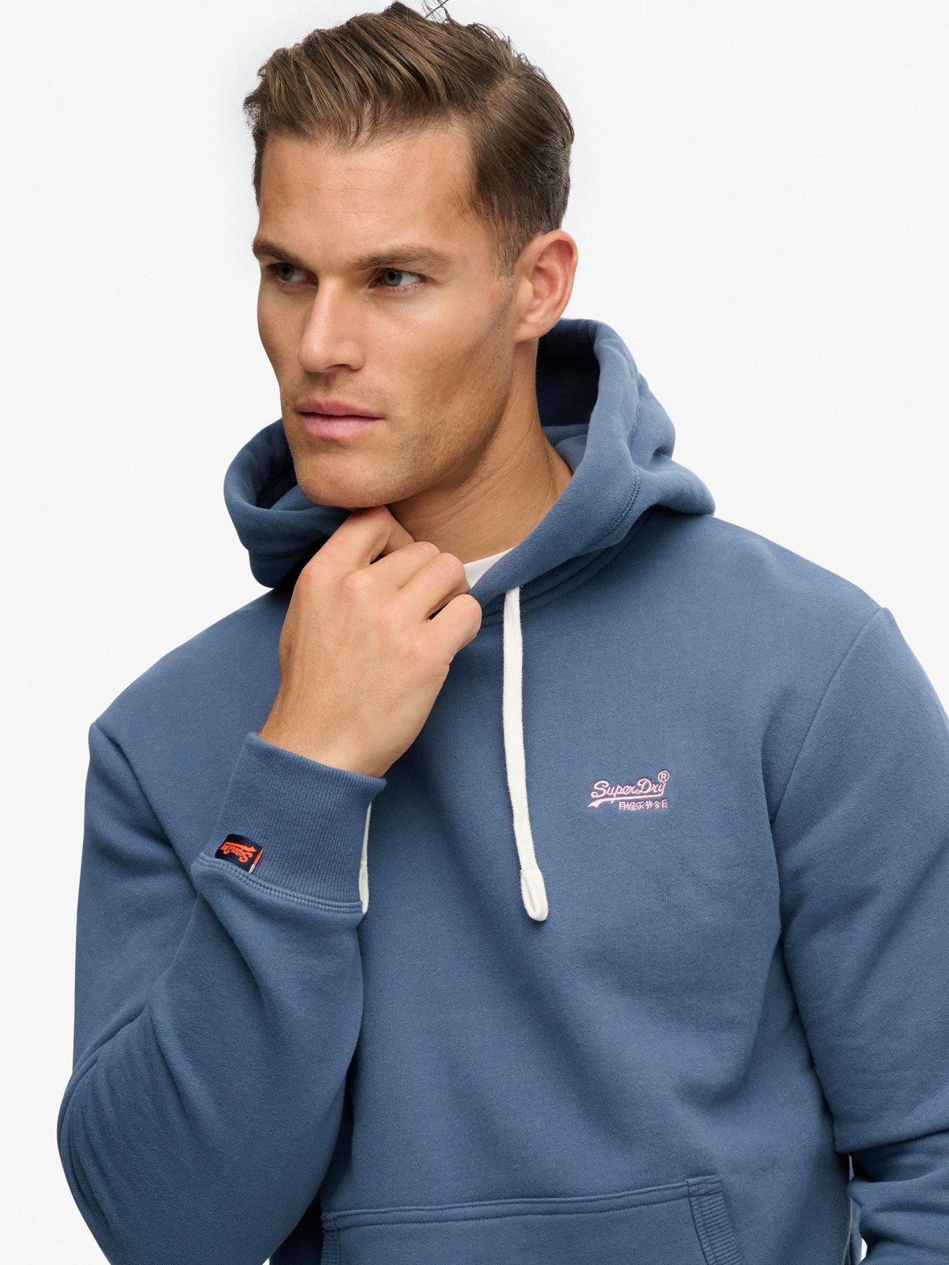  image of superdry-essential-logo-classic-hoodie-blue