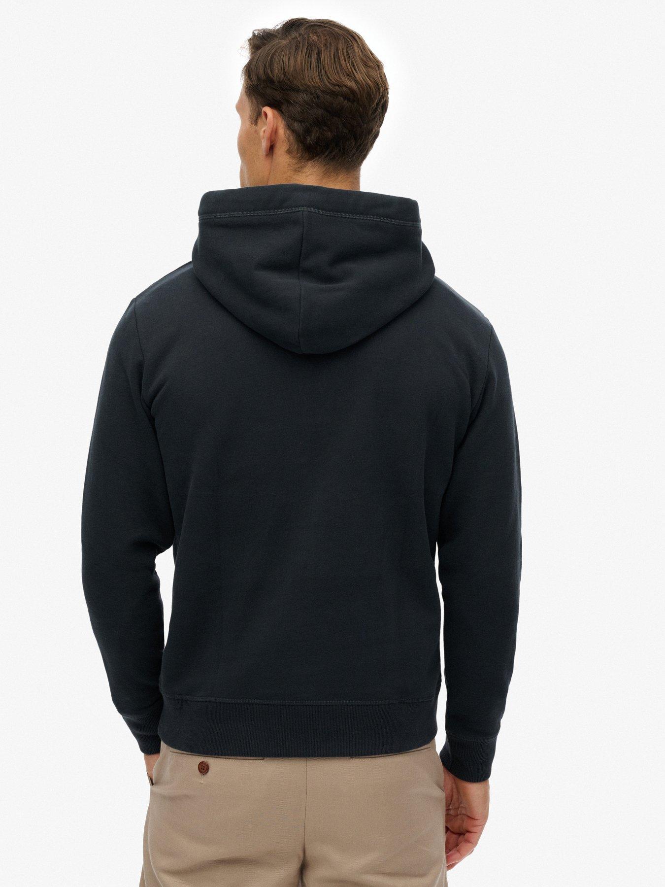 Image 2 of 5 of Superdry Essential Logo Classic Over Head Hoodie - Navy