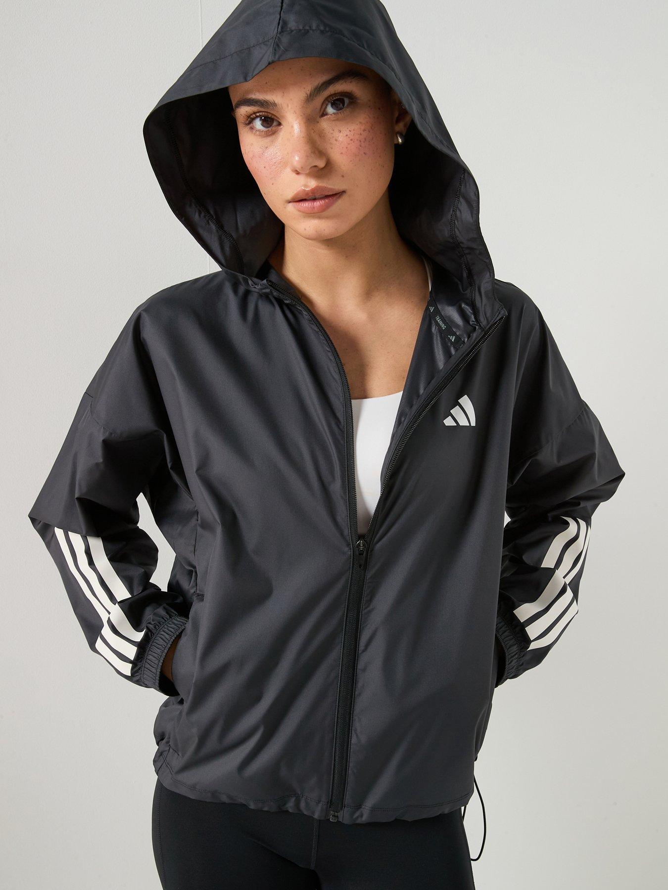 front image of adidas-womens-training-hyperglam-windbreaker-black
