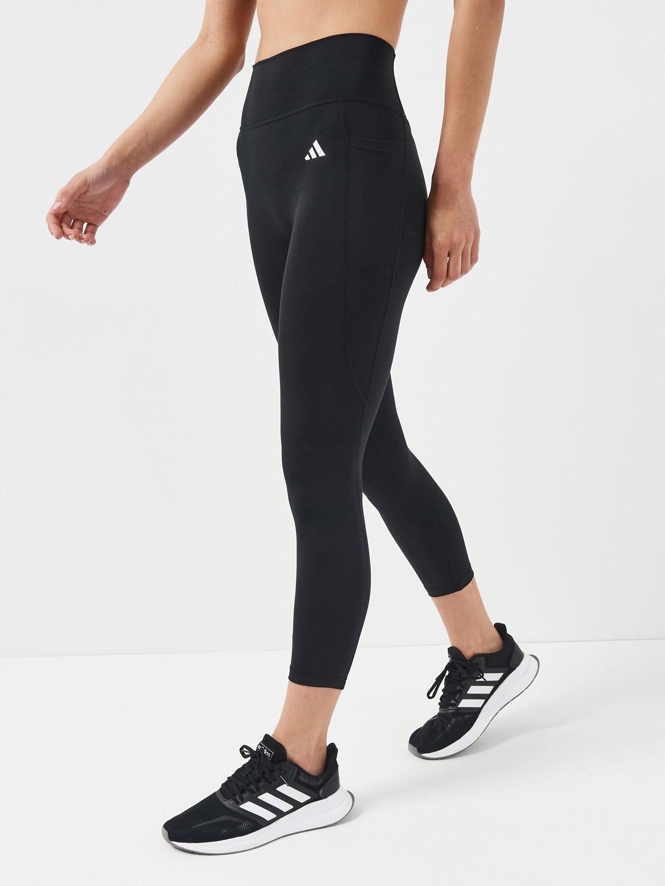 Image 1 of 6 of adidas Womens Training Workout Essentials Plus 7/8 Tights - Black