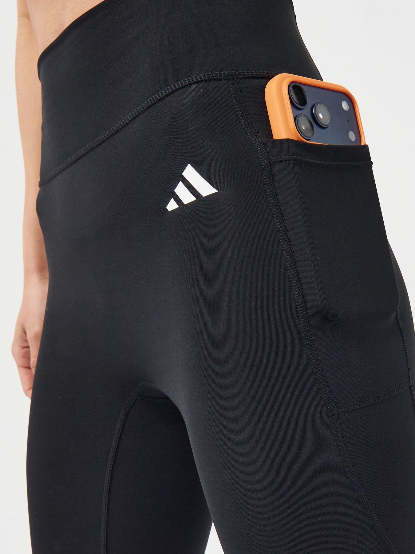 Image 4 of 6 of adidas Womens Training Workout Essentials Plus 7/8 Tights - Black