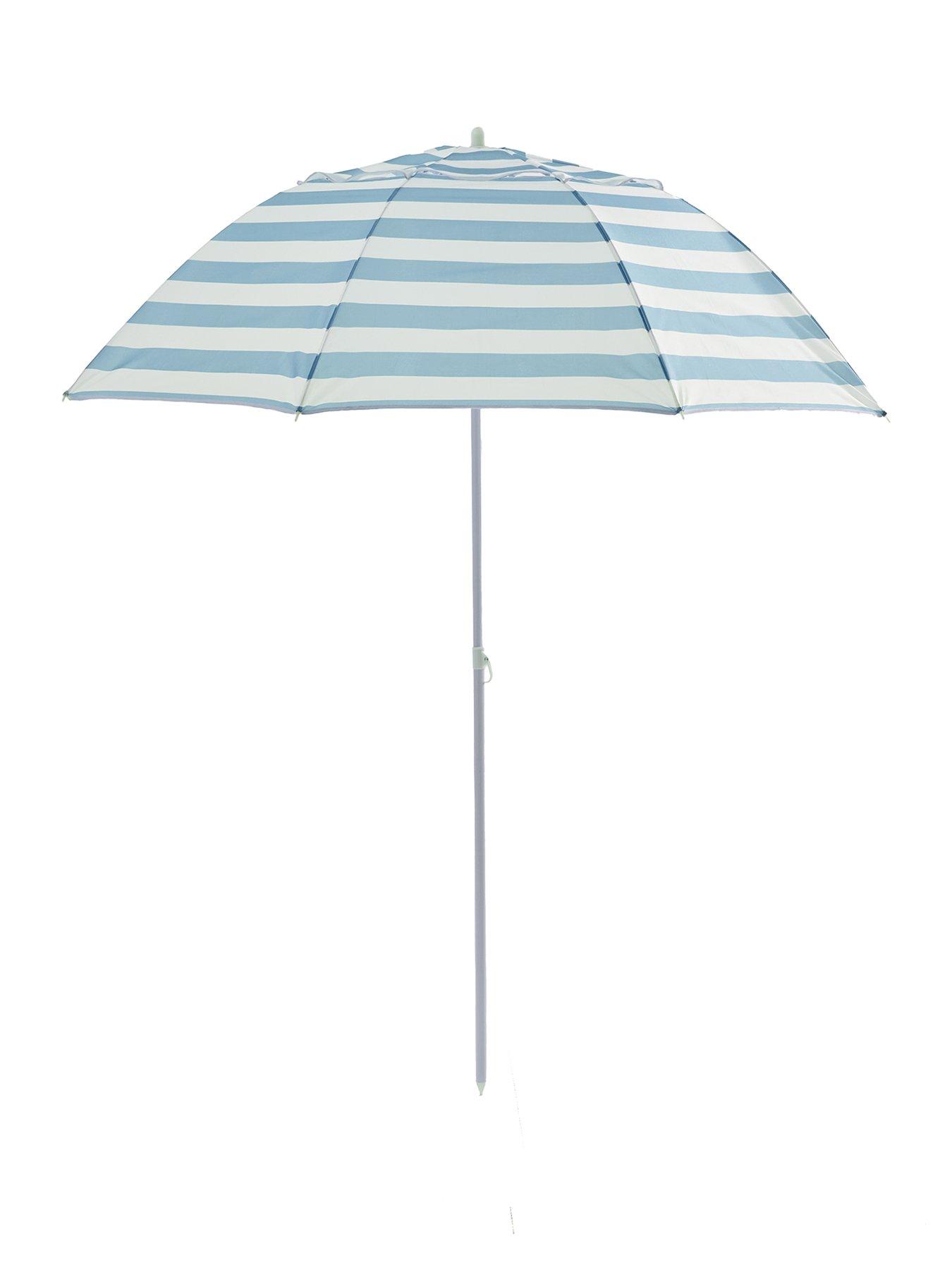 stillFront image of the-very-collection-2m-push-up-parasol--blue-stripe