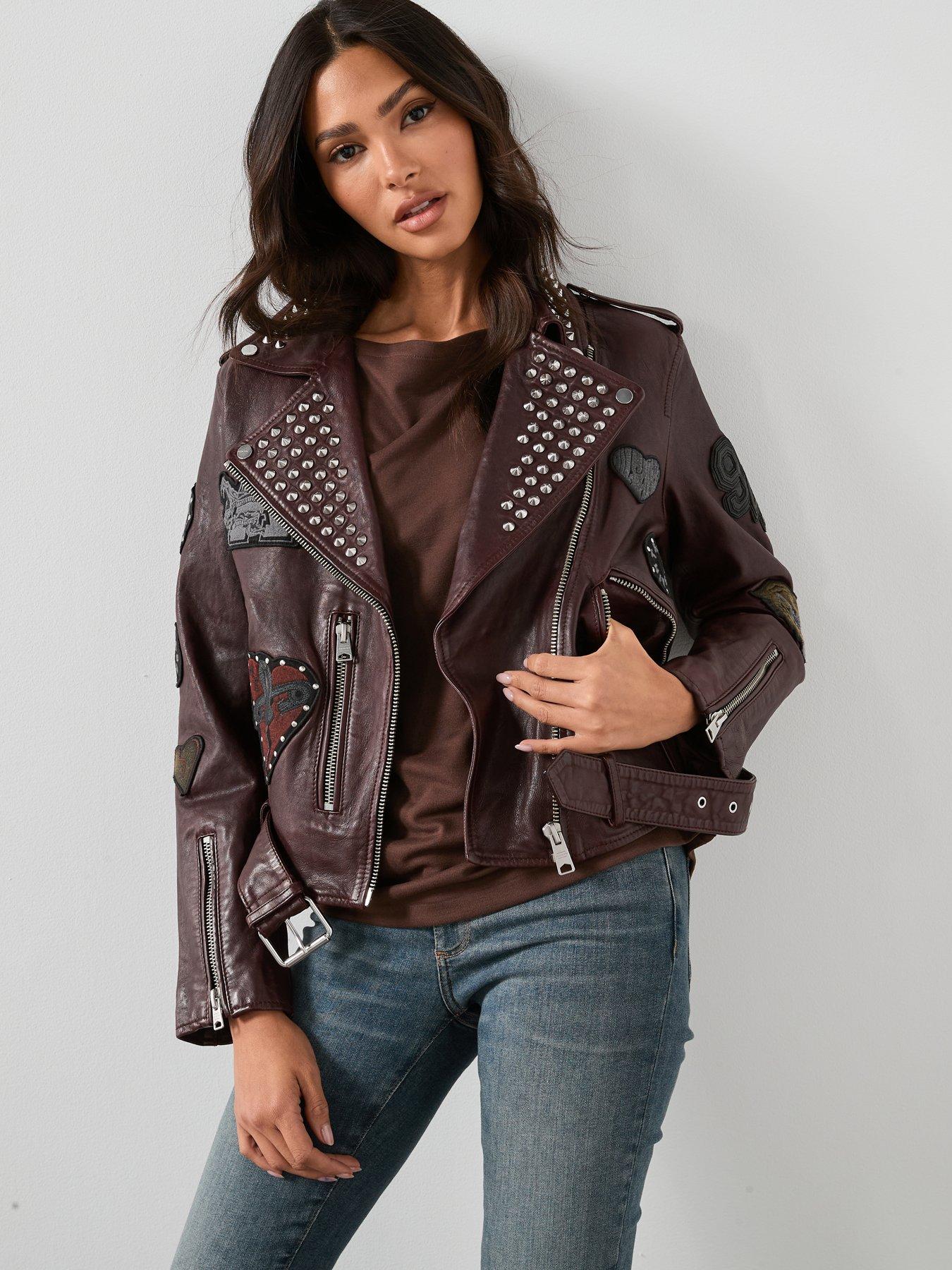 AllSaints College Biker Jacket - Red