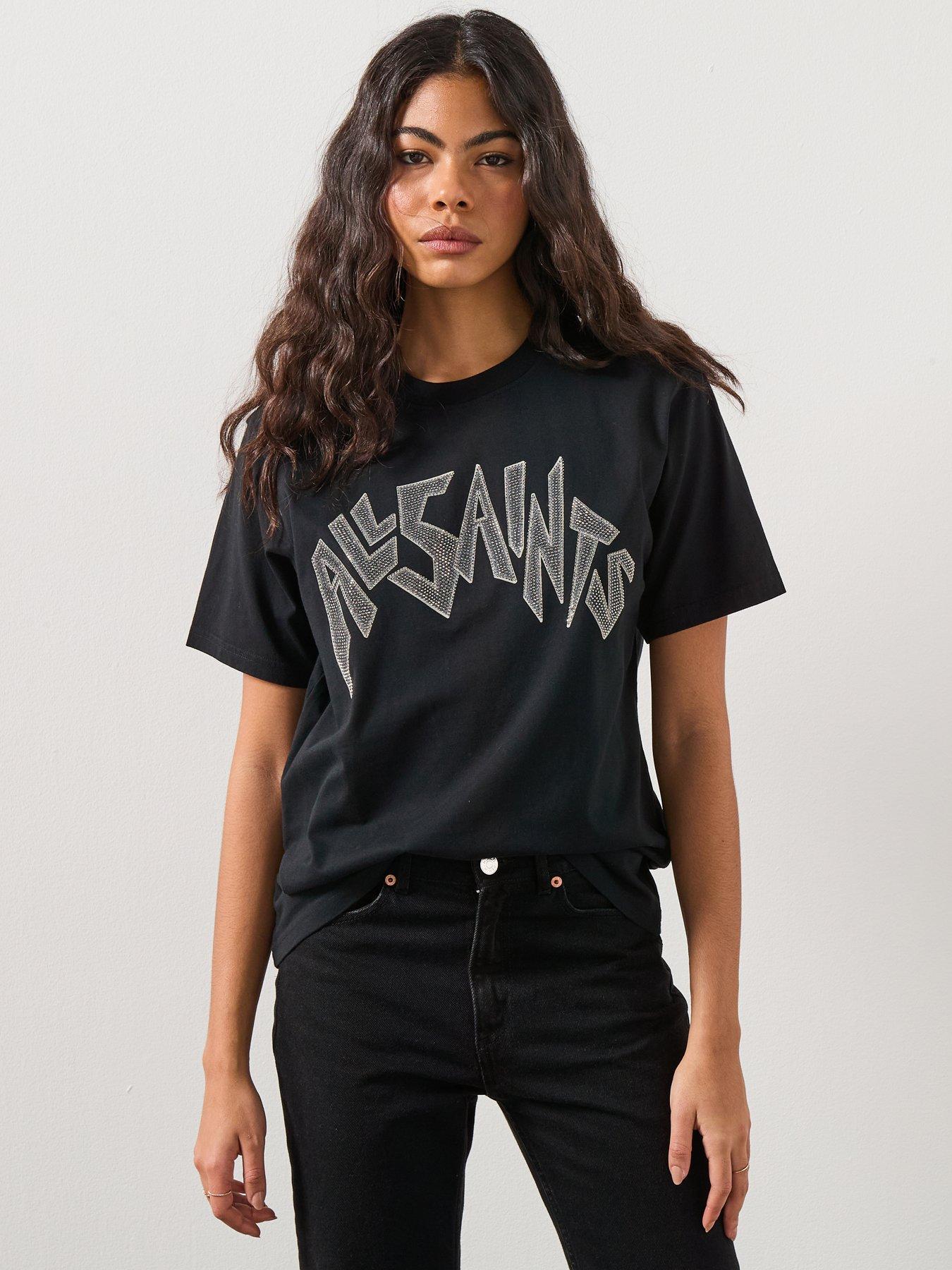 AllSaints Zinc Boyfriend T-Shirt - Black