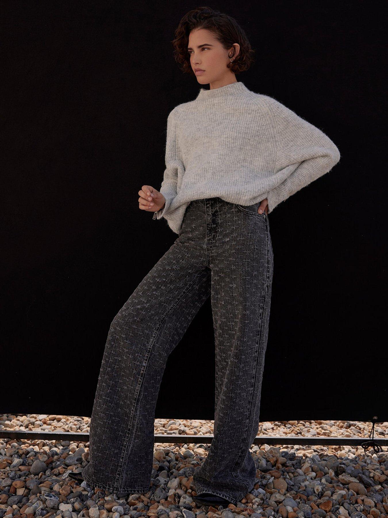 Image 4 of 6 of Mint Velvet Zip Detail Funnel Jumper - Grey