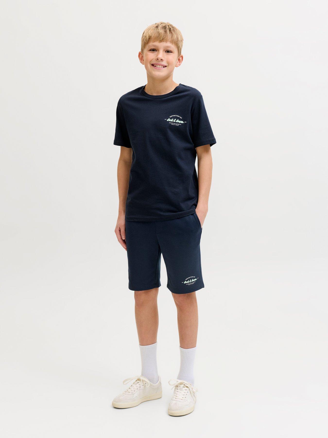 Jack & Jones Junior Boys Brandon T-shirt  &  Shorts Set - Navy