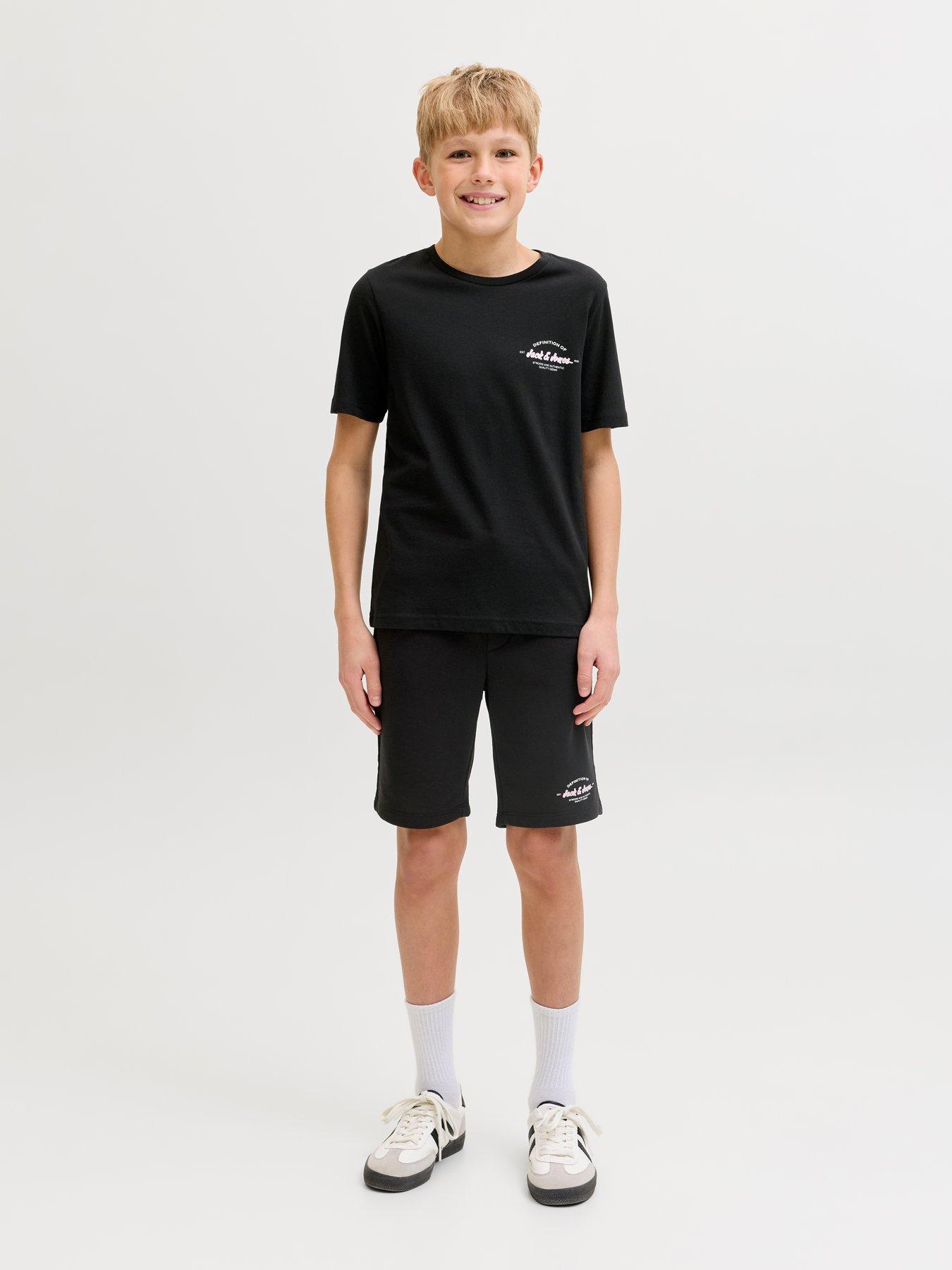 Image 7 of 7 of Jack & Jones Junior Boys Brandon T-shirt &amp; Shorts Set - Black