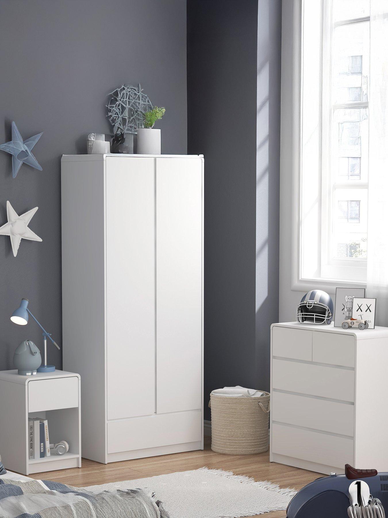 The Very Collection Bailey Kids 2 Door Wardrobe, Chest  &  Bedside Bedroom Package - FSC® Certified