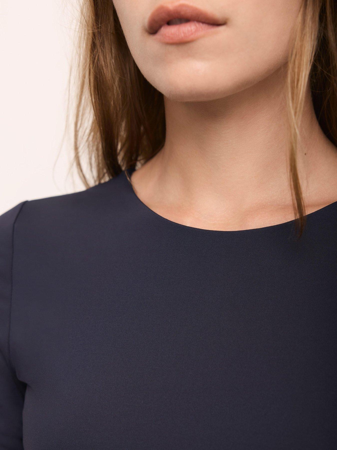 Image 4 of 6 of Mint Velvet Navy Layering Crew Neck Top - Blue