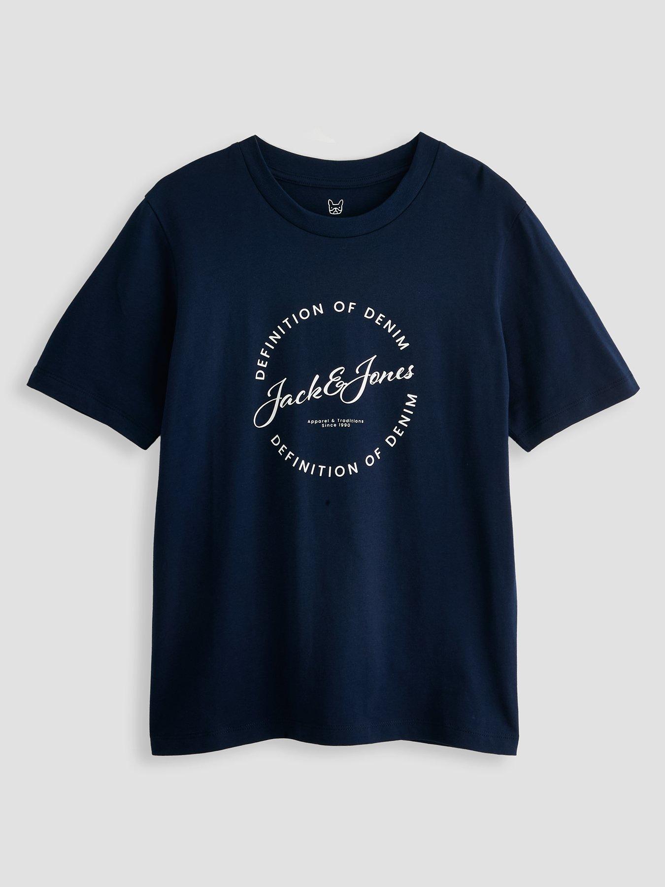 Image 3 of 5 of Jack & Jones Junior Boys Grayson 3 Pack Short Sleeve T-shirts - Multi