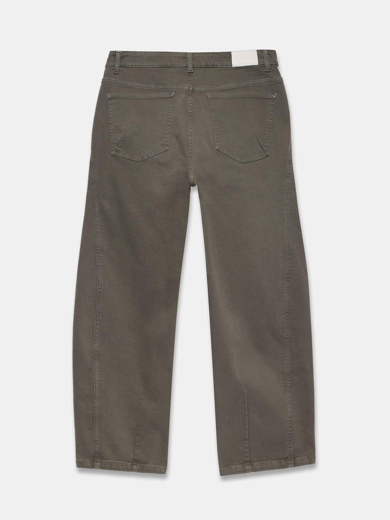  image of mint-velvet-khaki-utility-barrel-jean-green