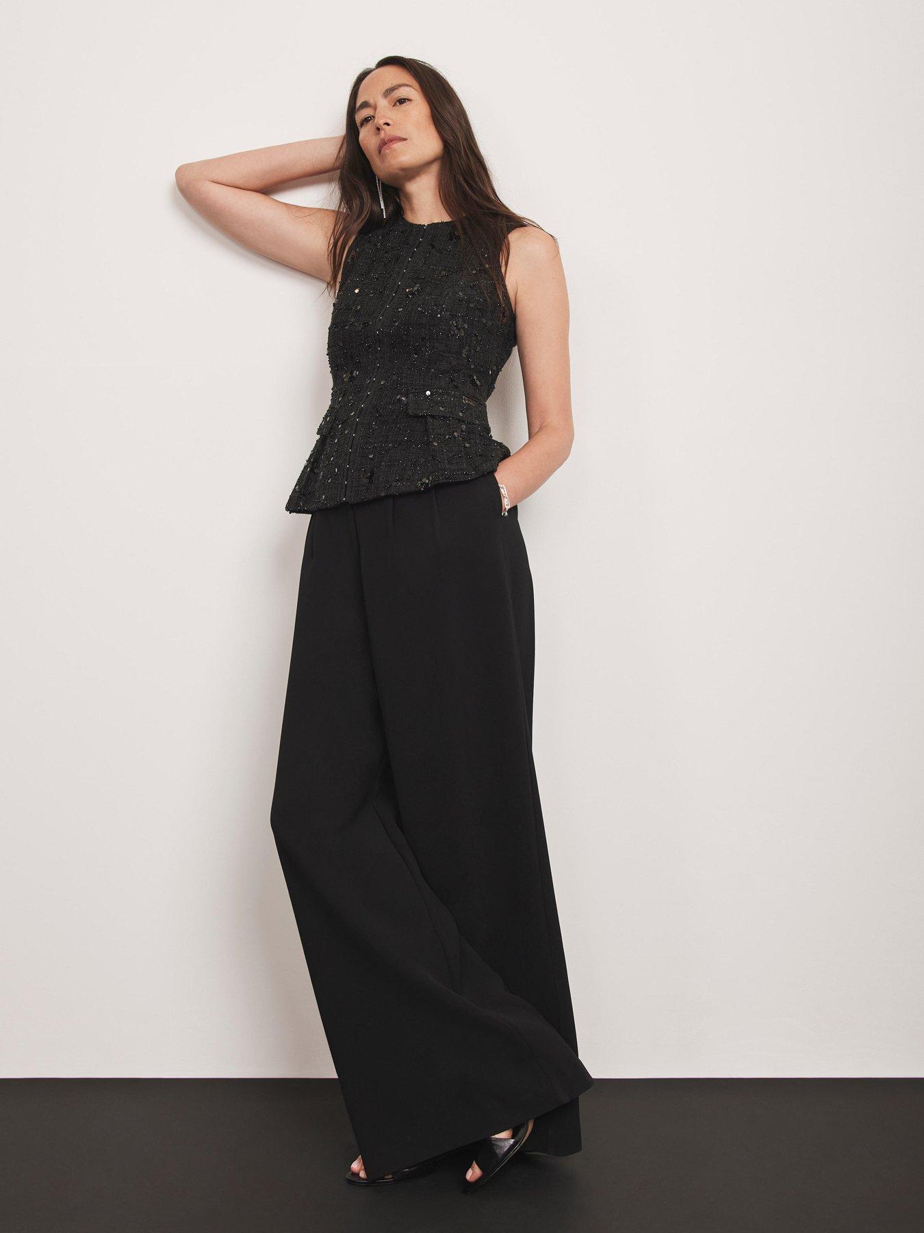 stillFront image of mint-velvet-boucle-waistcoat-black