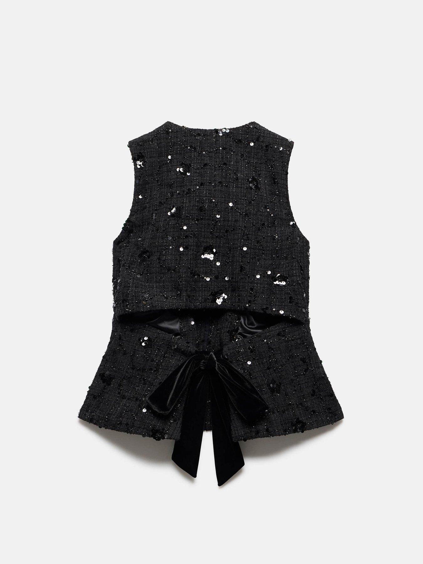  image of mint-velvet-boucle-waistcoat-black