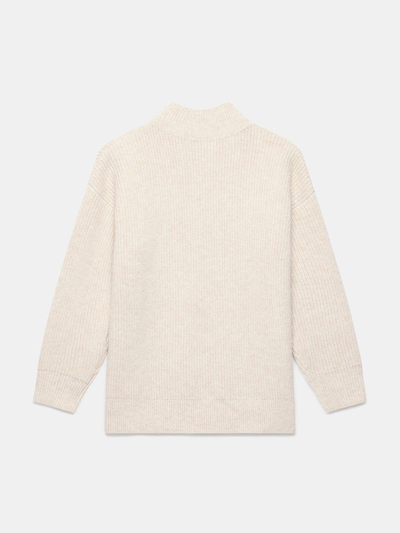  image of mint-velvet-neutral-star-high-neck-jumper-cream