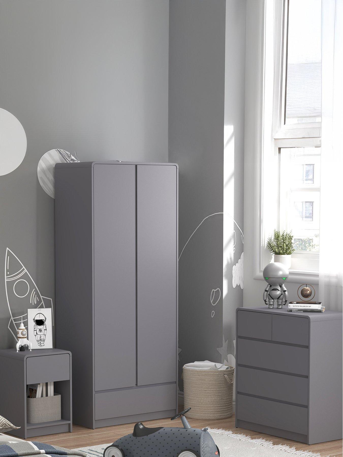 The Very Collection Bailey Kids 2 Door Wardrobe, Chest  &  Bedside Bedroom Package
