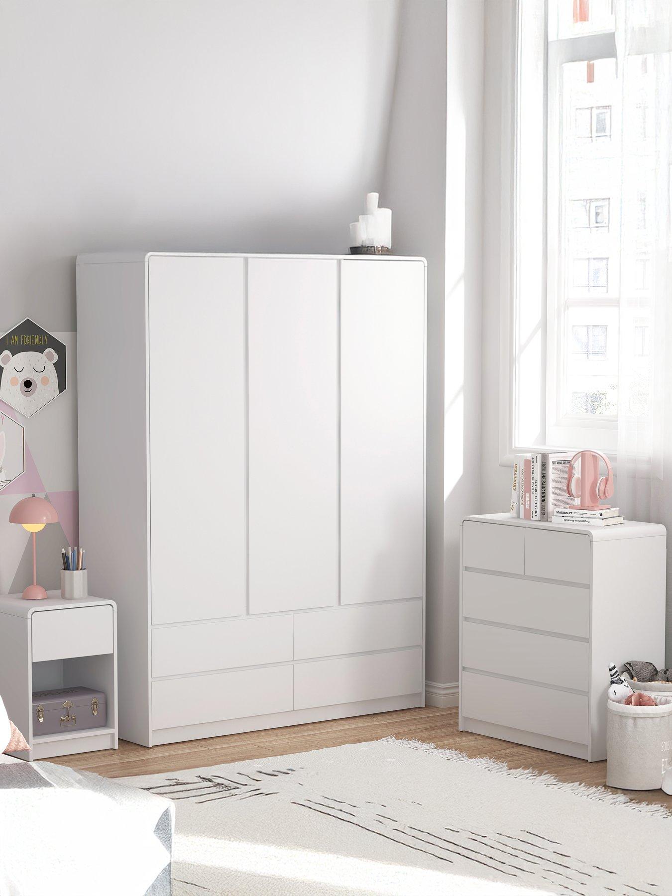 Very Home Bailey Kids 3 Door Wardrobe, Chest  &  Bedside Bedroom Package - FSC® Certified