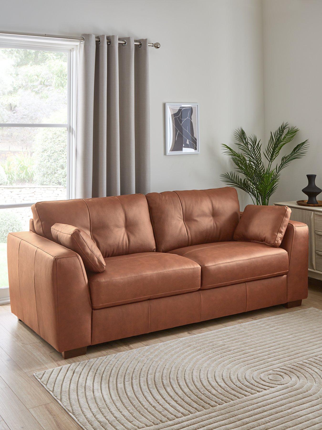 The Very Collection Arden Italian Leather 4 Seater Sofa - FSC® Certified