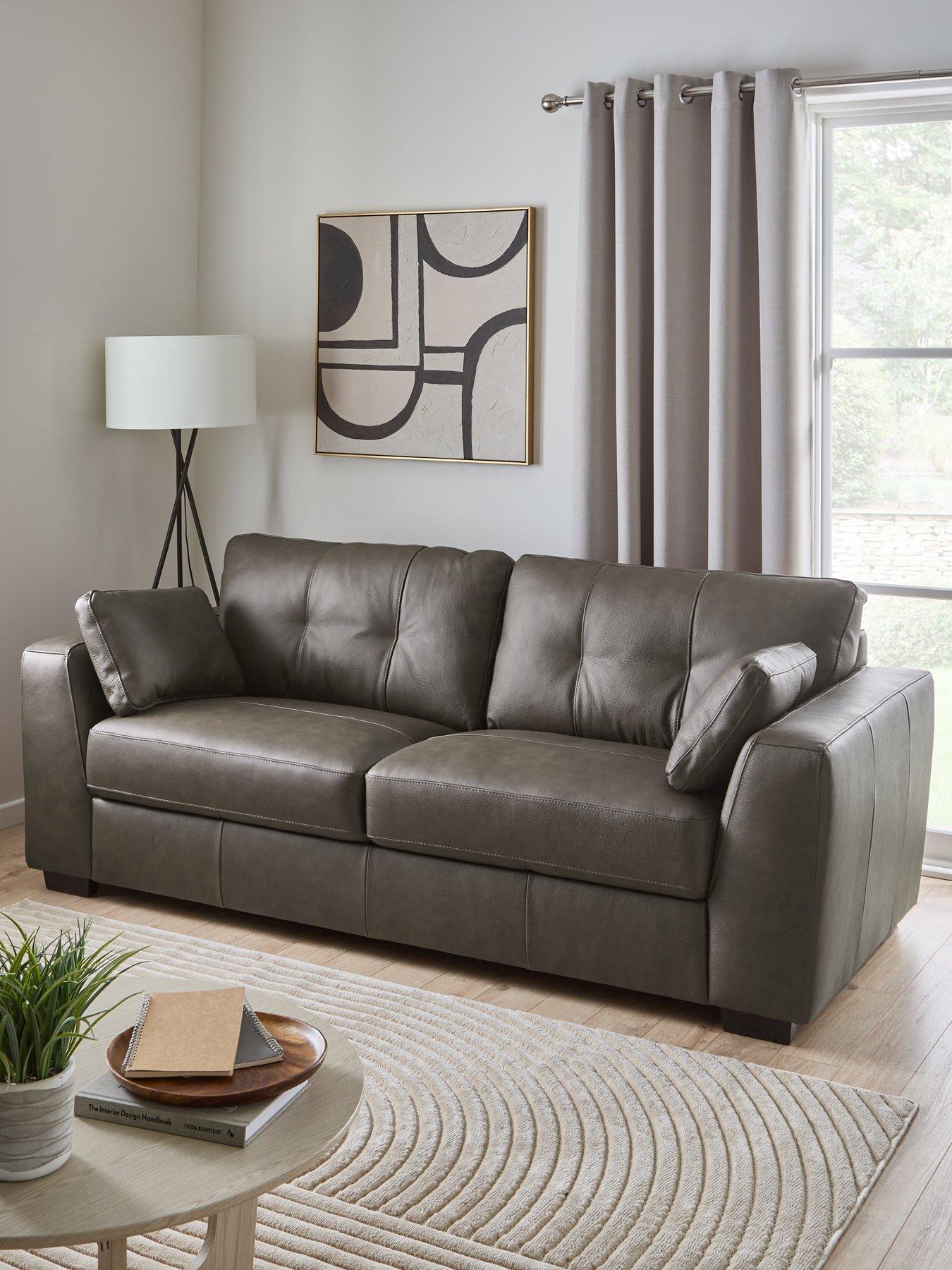 The Very Collection Arden Italian Leather 3 Seater Sofa - FSC® Certified