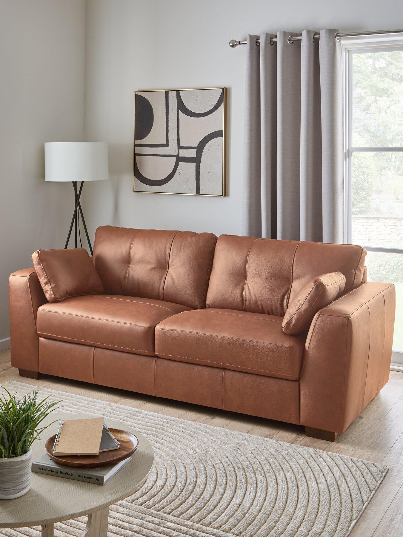 The Very Collection Arden Italian Leather 3 Seater Sofa - FSC® Certified