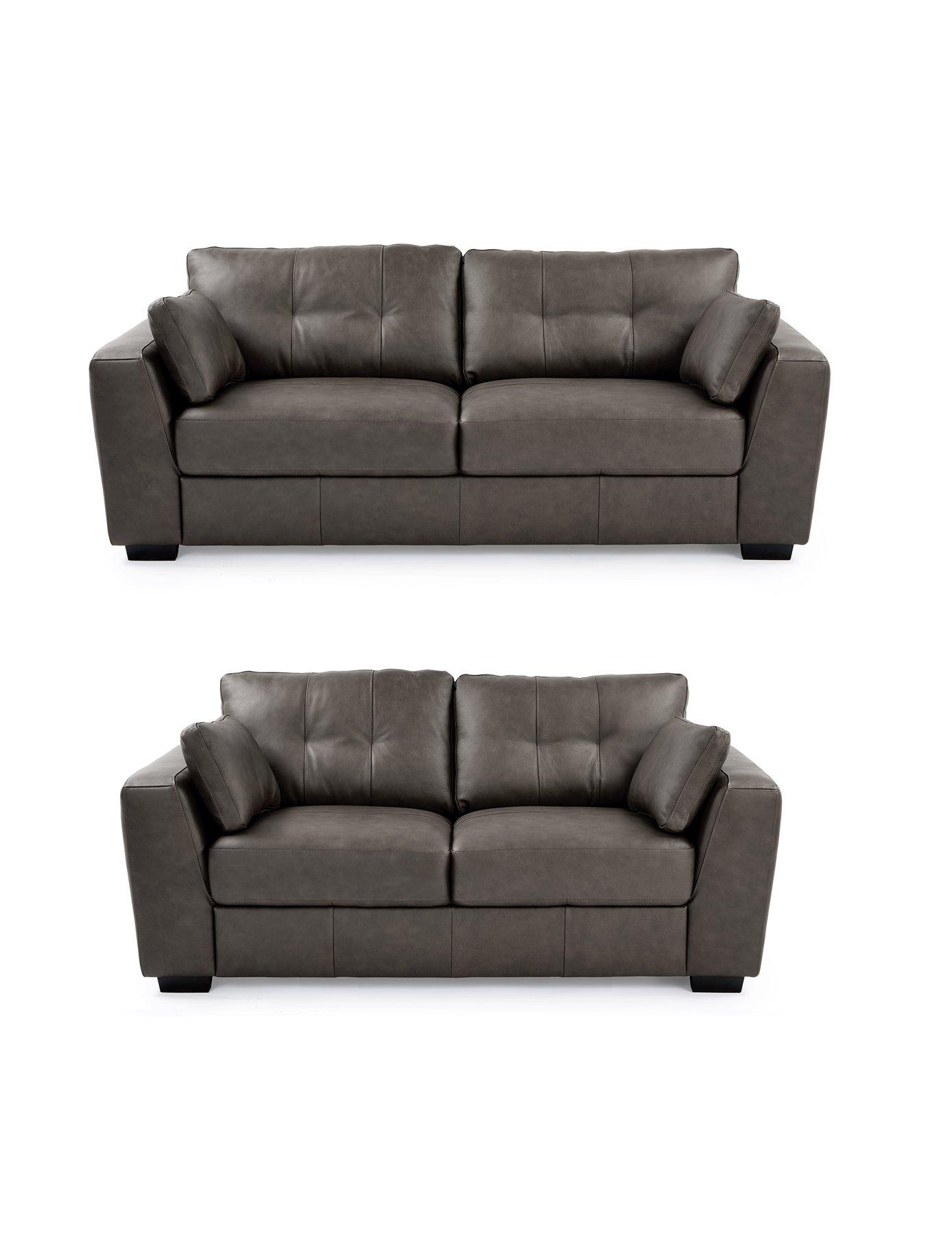 The Very Collection Arden Italian Leather 3 Seater + 2 Seater Sofa Set (Buy  &  SAVE!) - FSC® Certified