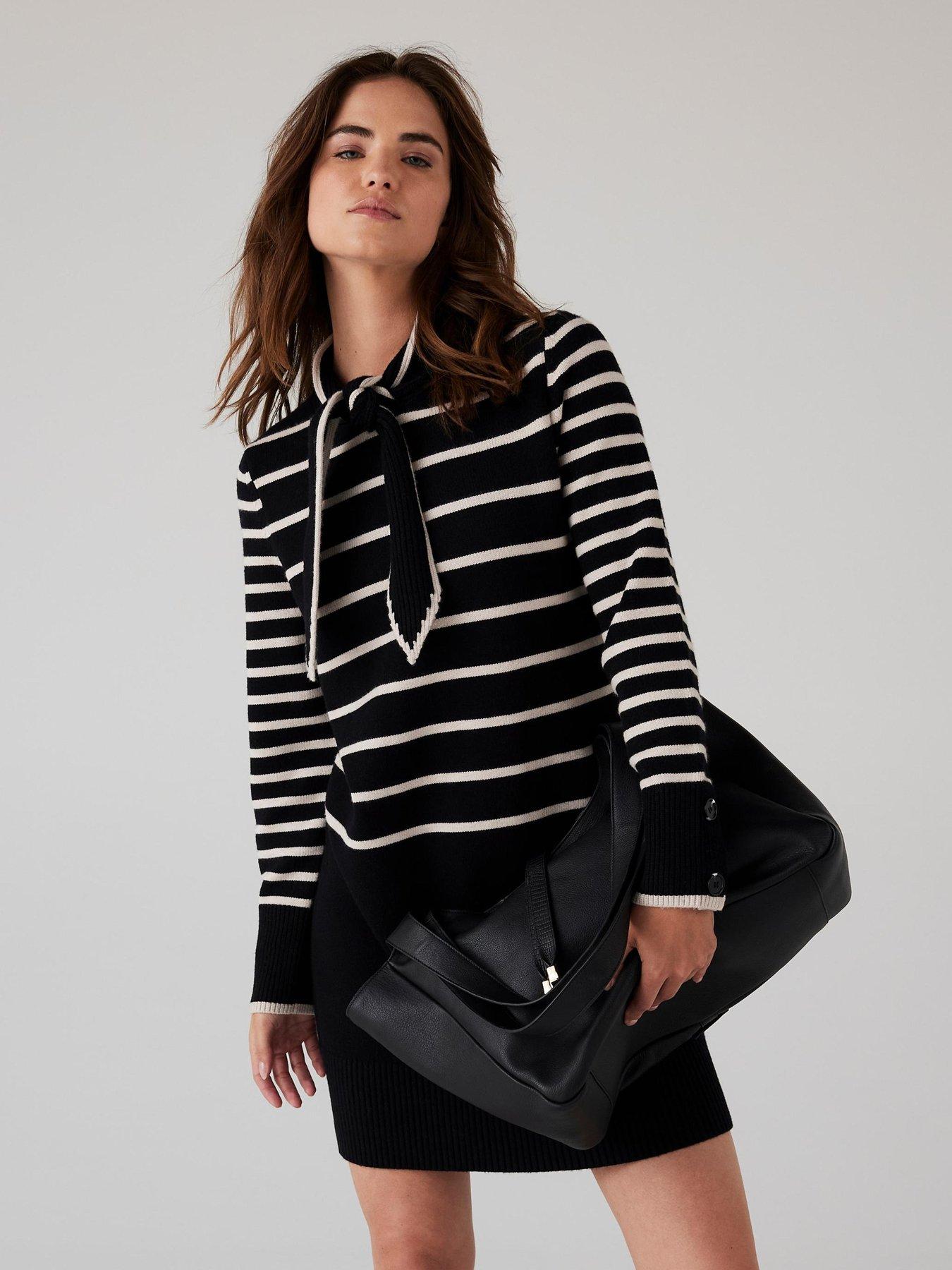 mint-velvet-stripe-scarf-knit-dress-black