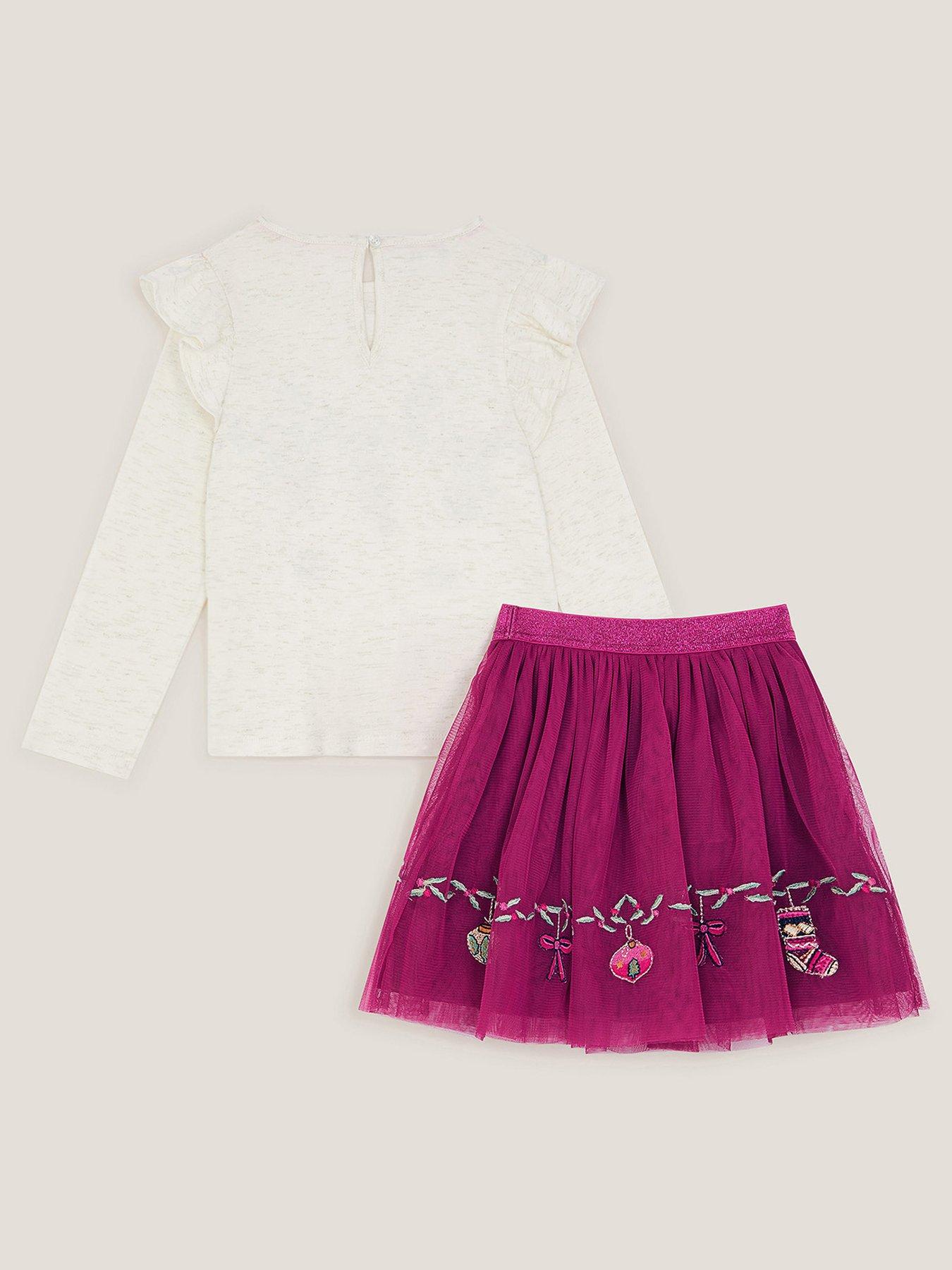  image of monsoon-girls-christmas-garland-disco-set-dark-red