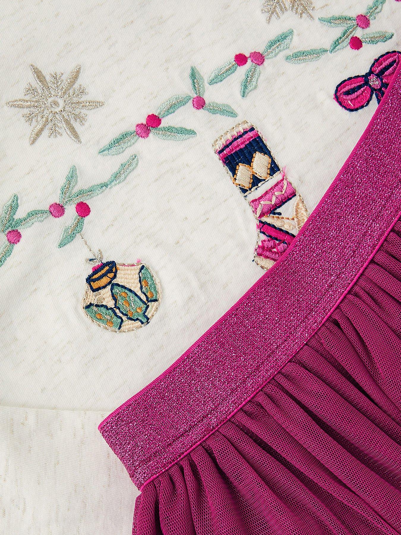  image of monsoon-girls-christmas-garland-disco-set-dark-red