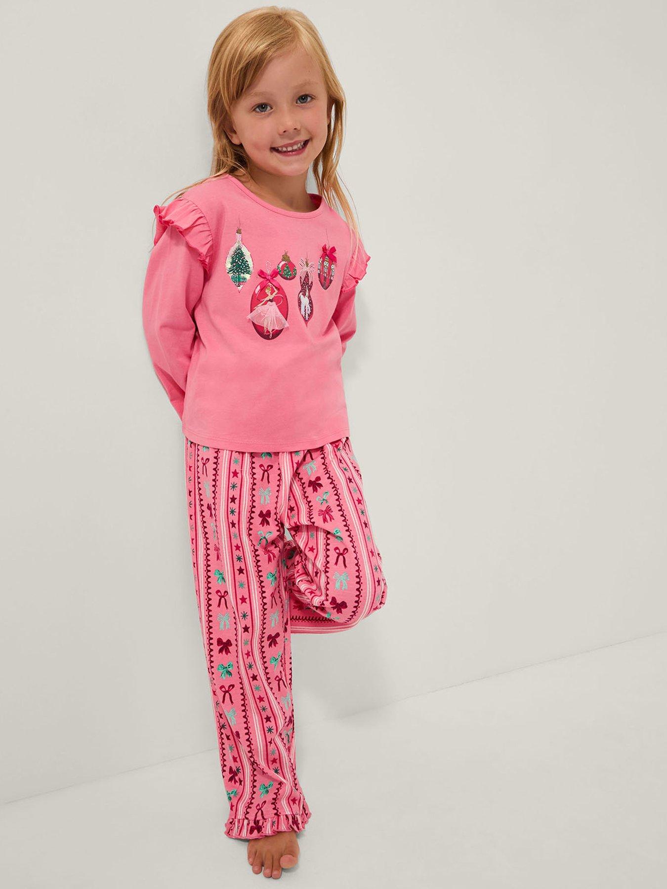 undefined Girls Jersey Christmas Bauble Pyjamas - Pink