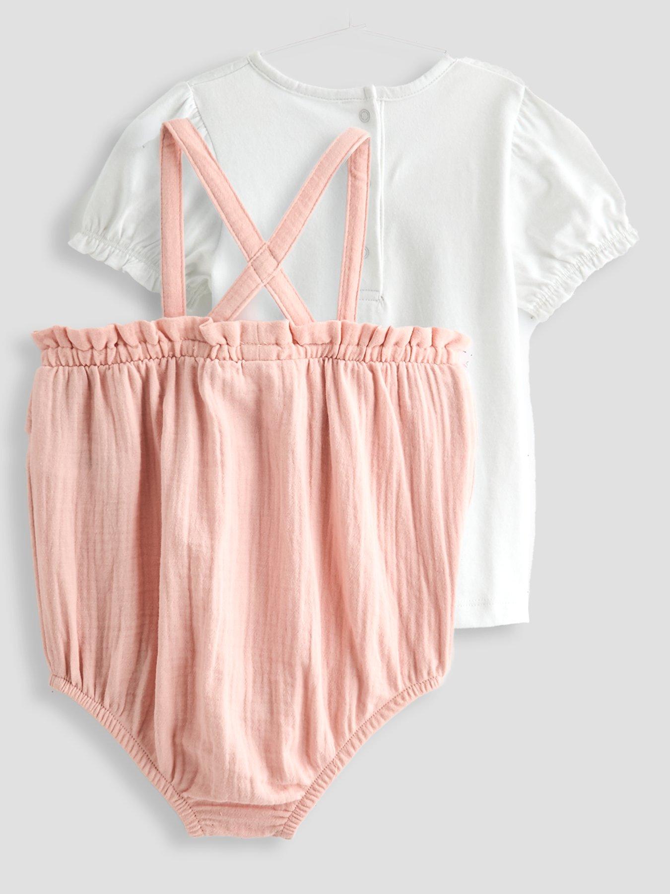 Image 2 of 6 of The Very Collection Baby Girl Embroidered Romper And Tee Set