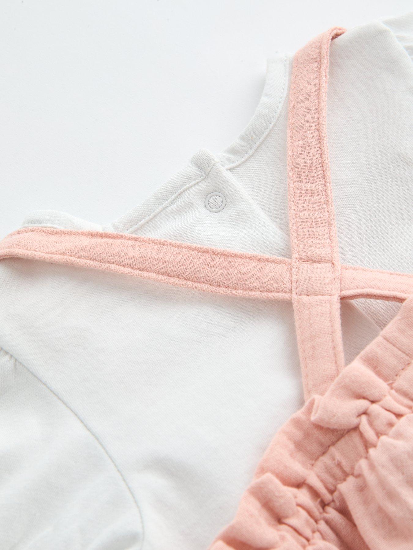 Image 6 of 6 of The Very Collection Baby Girl Embroidered Romper And Tee Set