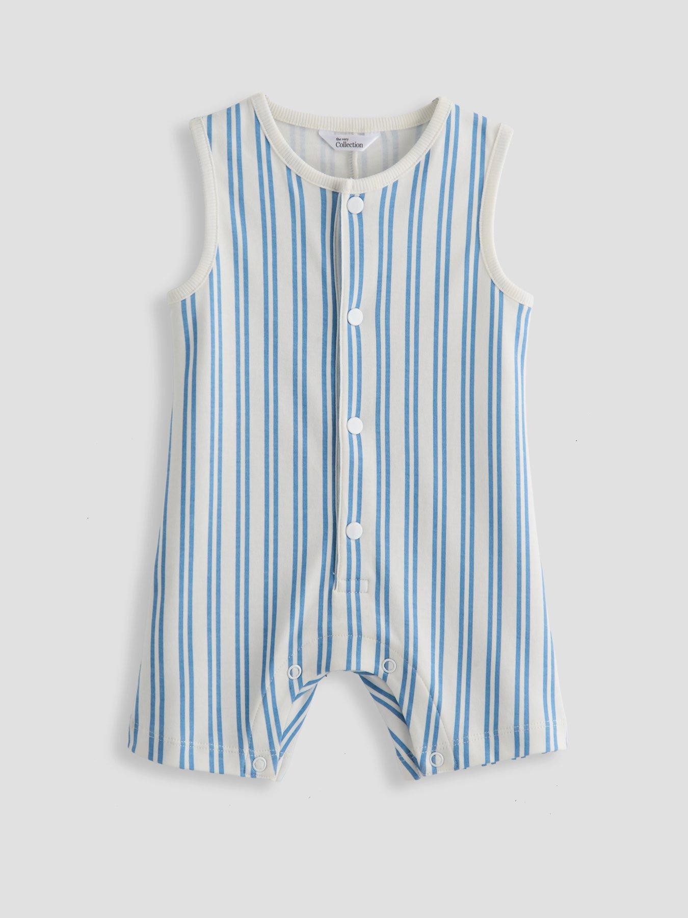 Image 4 of 5 of The Very Collection Baby Boy 2 Pack Harbour Jersey Vest Rompersuits