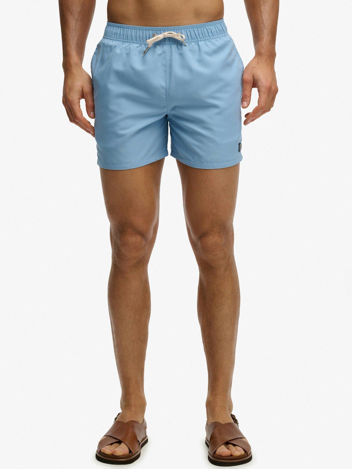 Superdry Embroidered Logo 15" Swim Shorts - Blue