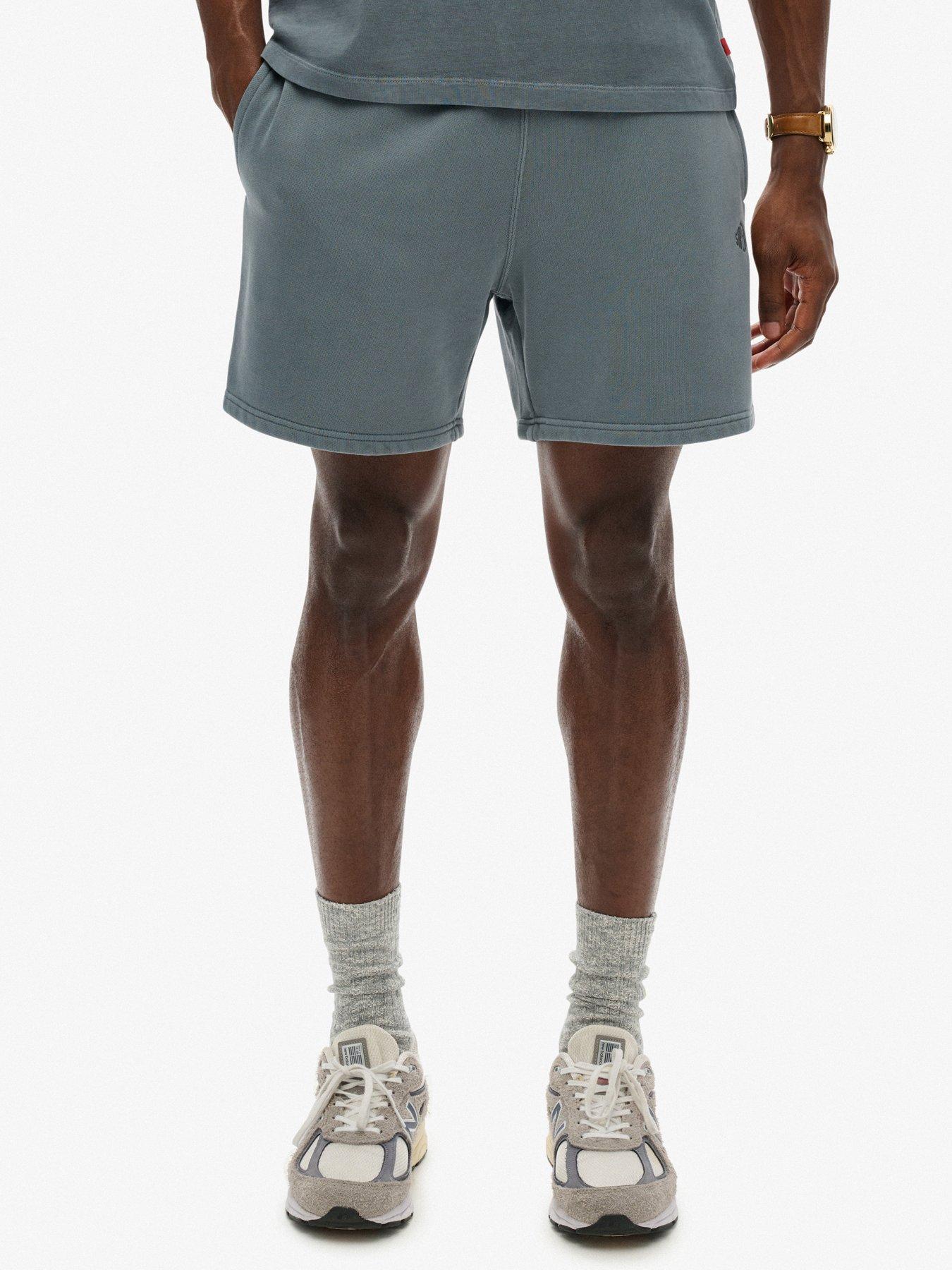 front image of superdry-micro-logo-sweat-shorts-blue