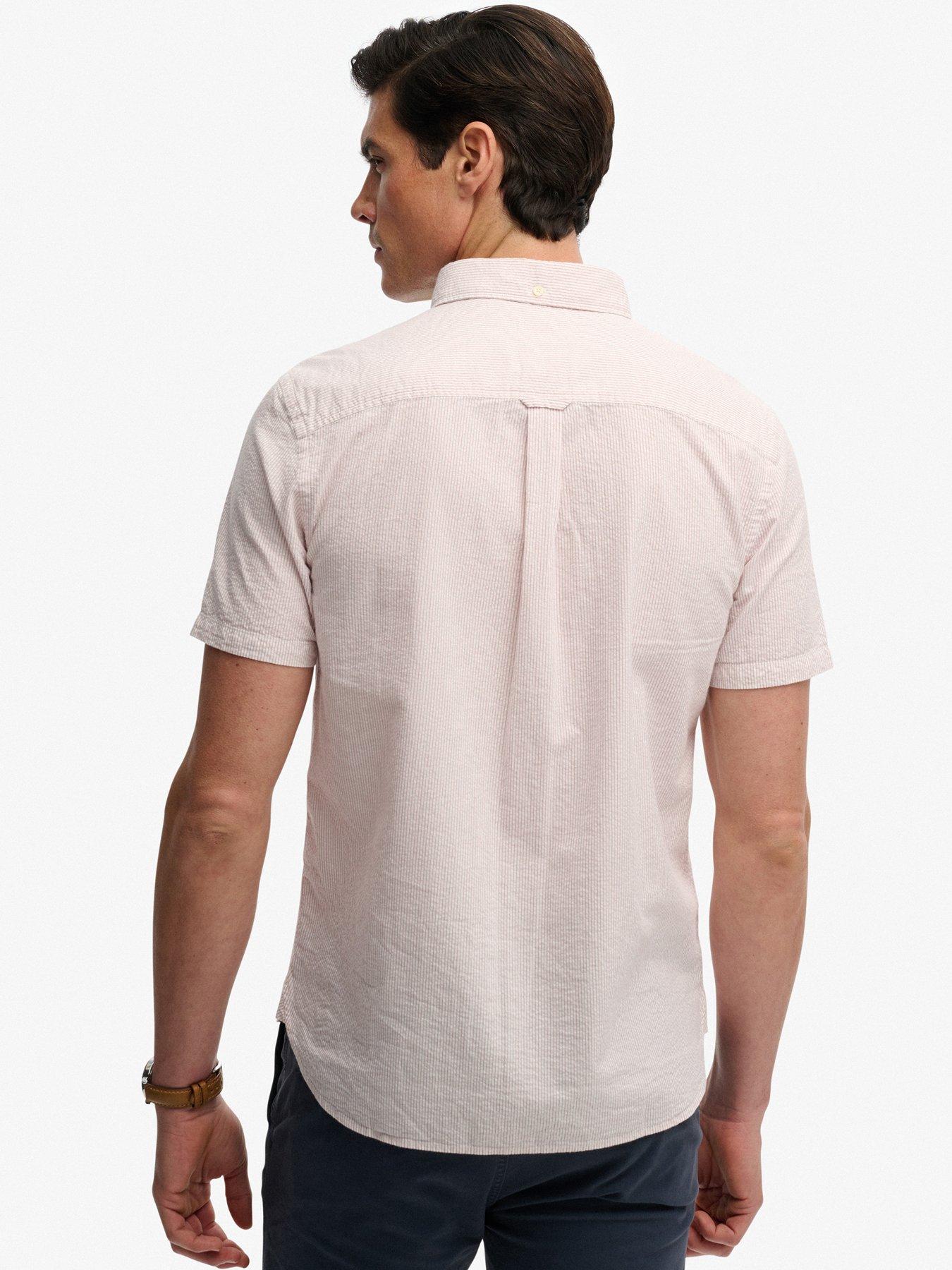 Image 2 of 5 of Superdry Classic Seersucker Short Sleeve Shirt - Pink