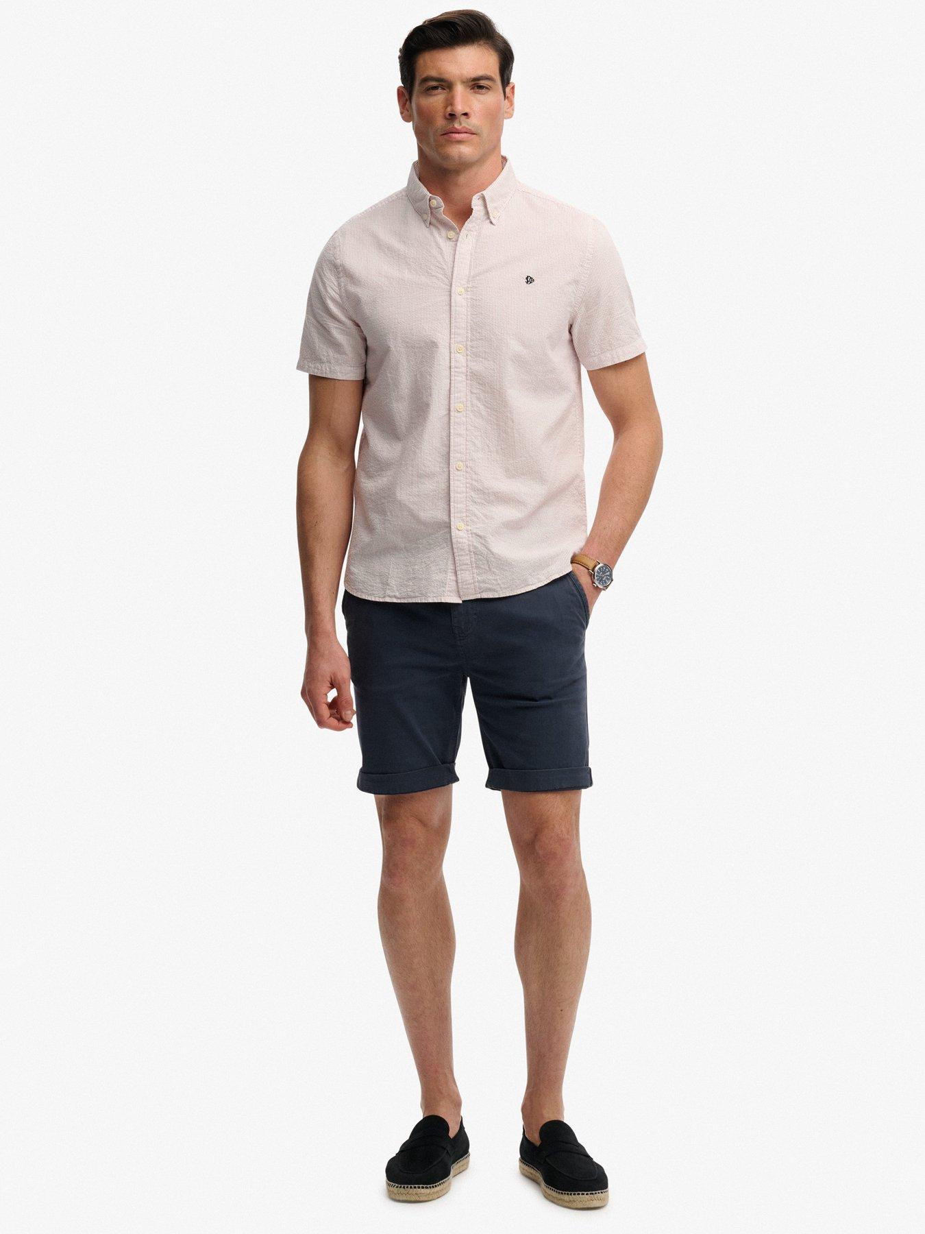 Image 3 of 5 of Superdry Classic Seersucker Short Sleeve Shirt - Pink