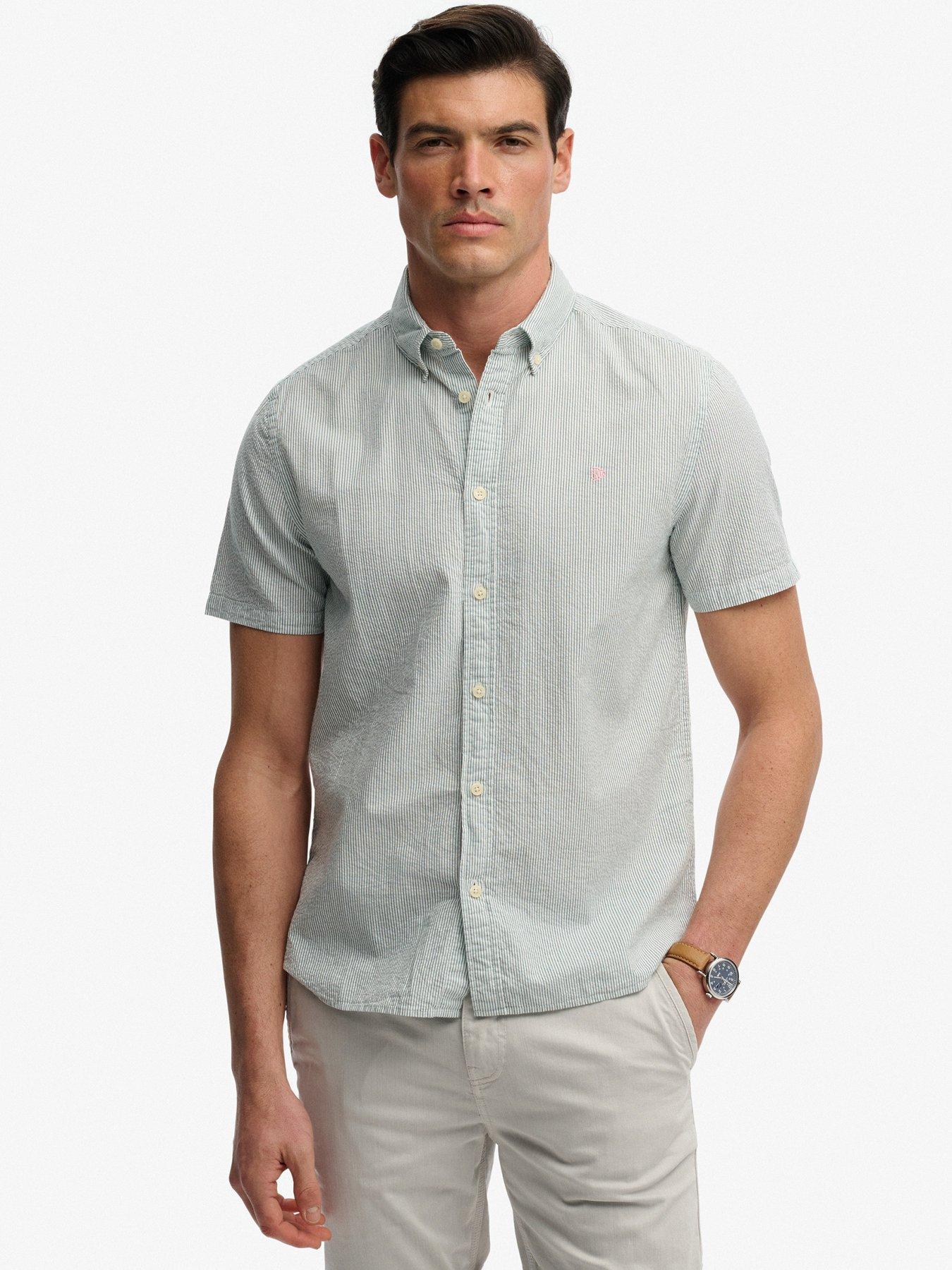 Superdry Classic Seersucker Short Sleeve Shirt - Green