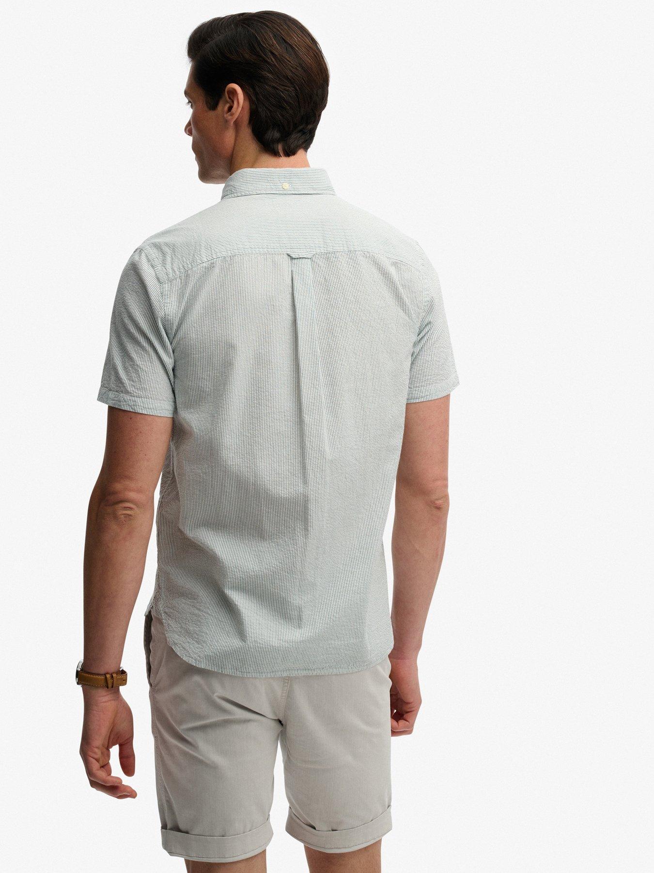 Image 2 of 5 of Superdry Classic Seersucker Short Sleeve Shirt - Green