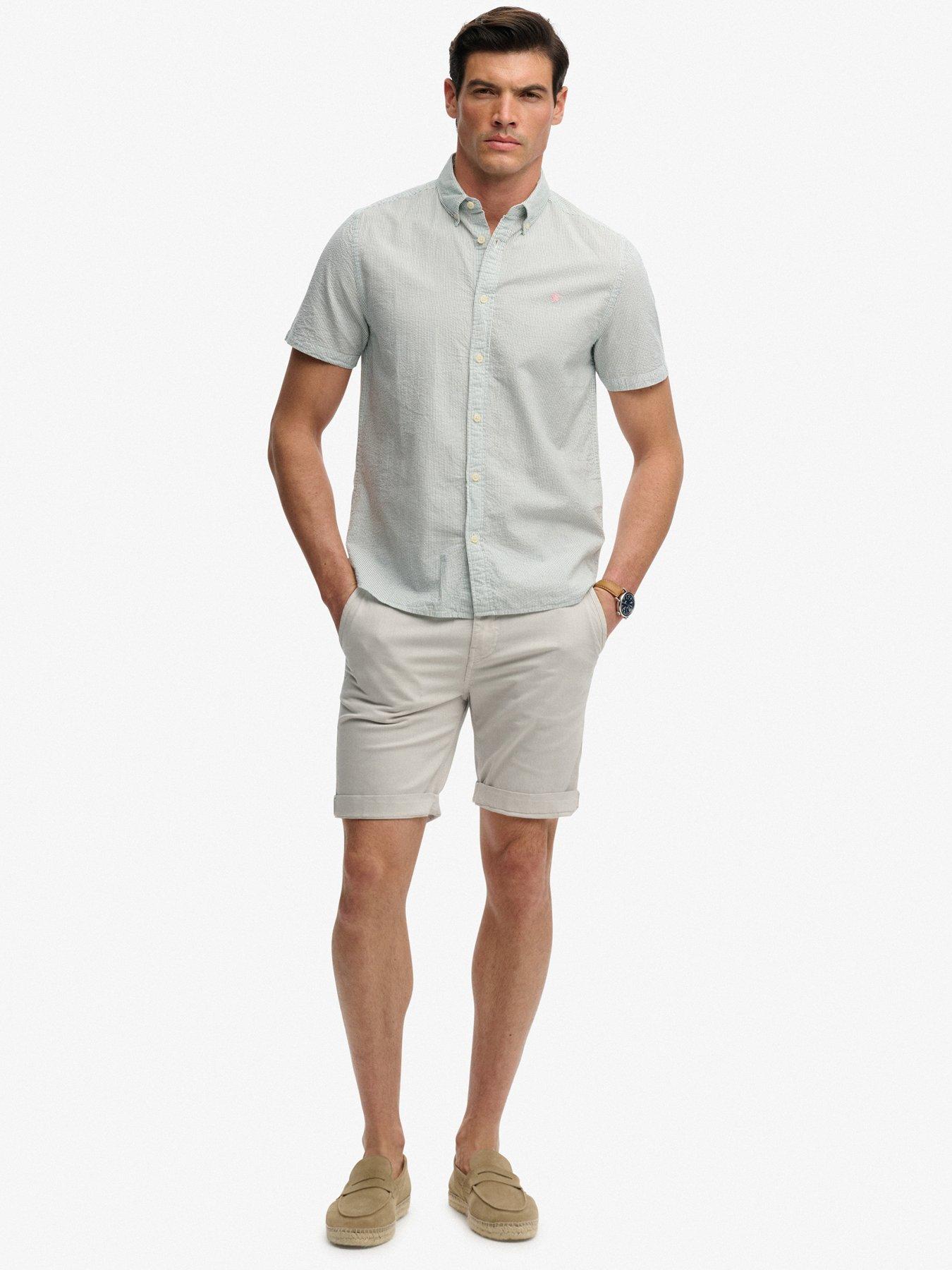 Image 3 of 5 of Superdry Classic Seersucker Short Sleeve Shirt - Green