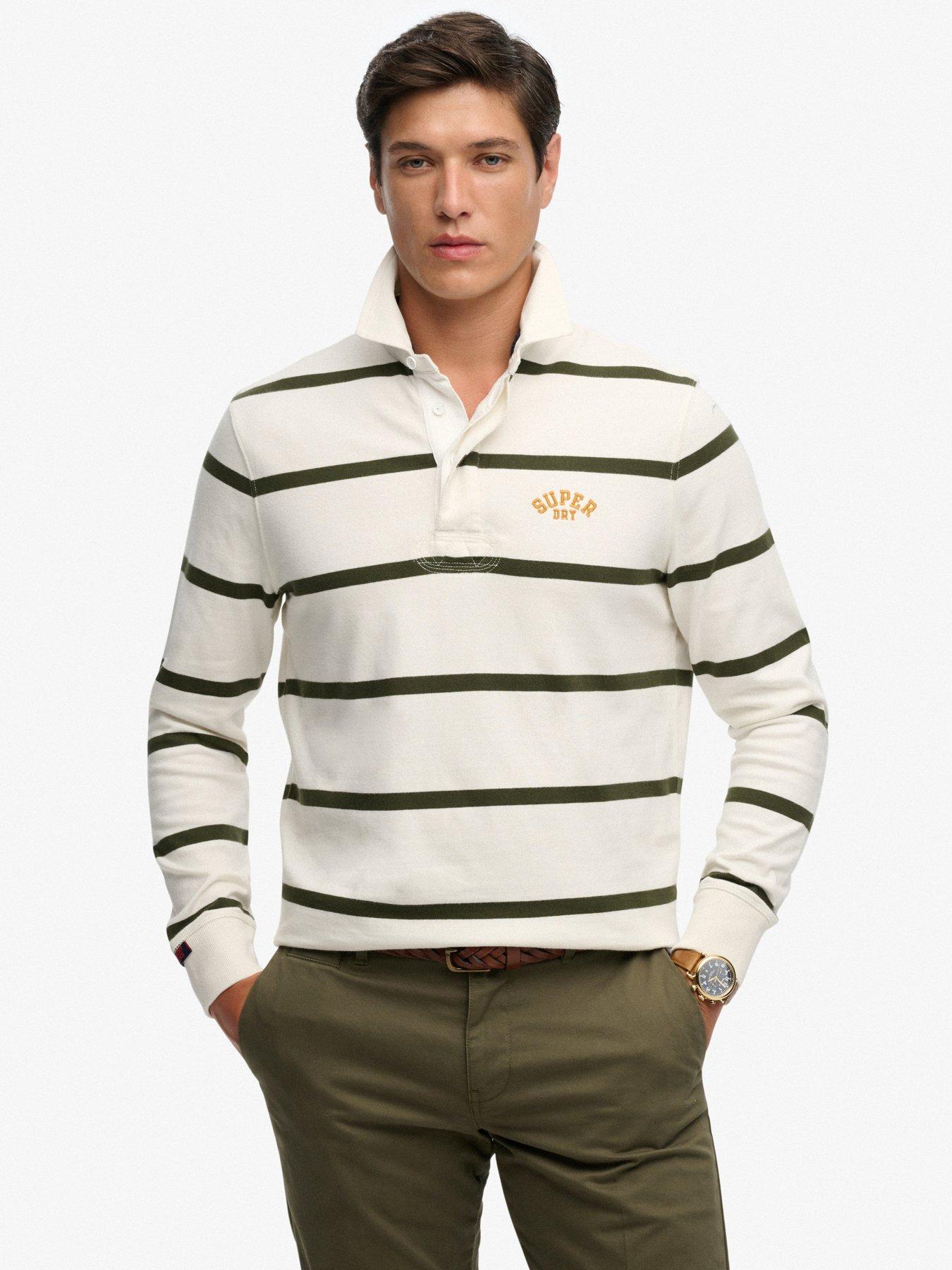 Superdry Vintage Athletic Stripe Rugby Shirt - White