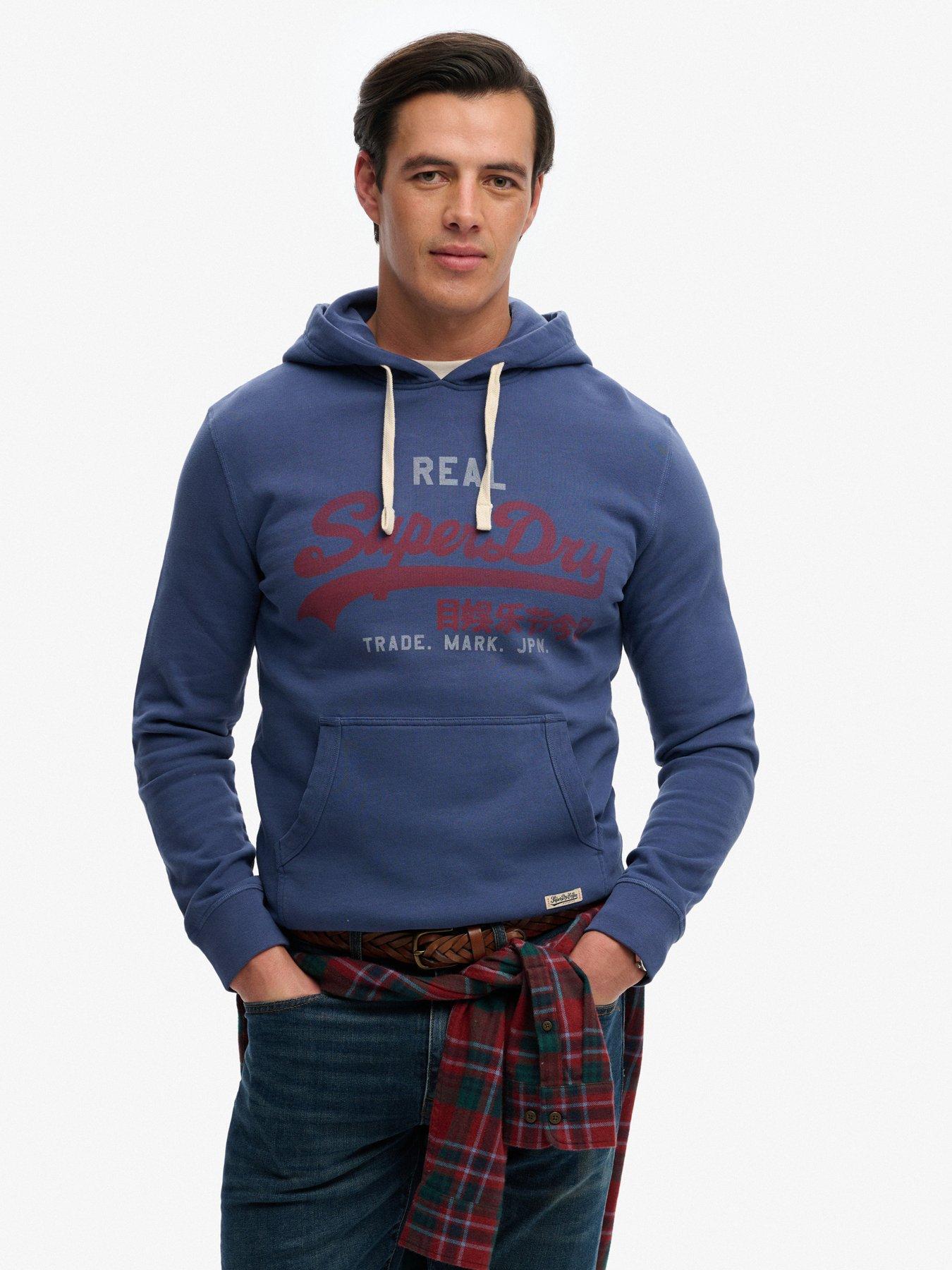 Image 1 of 5 of Superdry Vintage Classic Over Head Hoodie - Navy